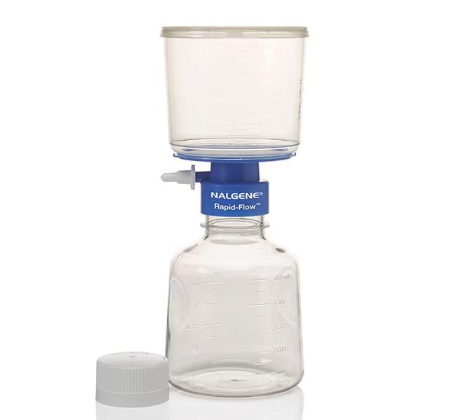 Nalgene™ Rapid-Flow™ Sterile Single Use Vacuum Filter Unit, PES, Volume Receiver 1000 mL, Pore Size 0.45 μm, Diam. 90 mm, Case of 12