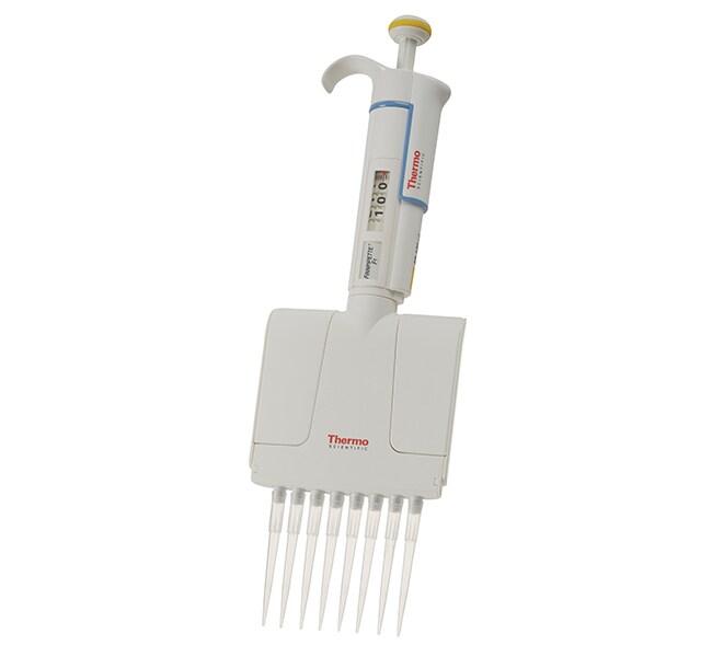 Finnpipette™ F1 Multichannel Pipettes, 8 Channels, 10 to 100 μL, Yellow