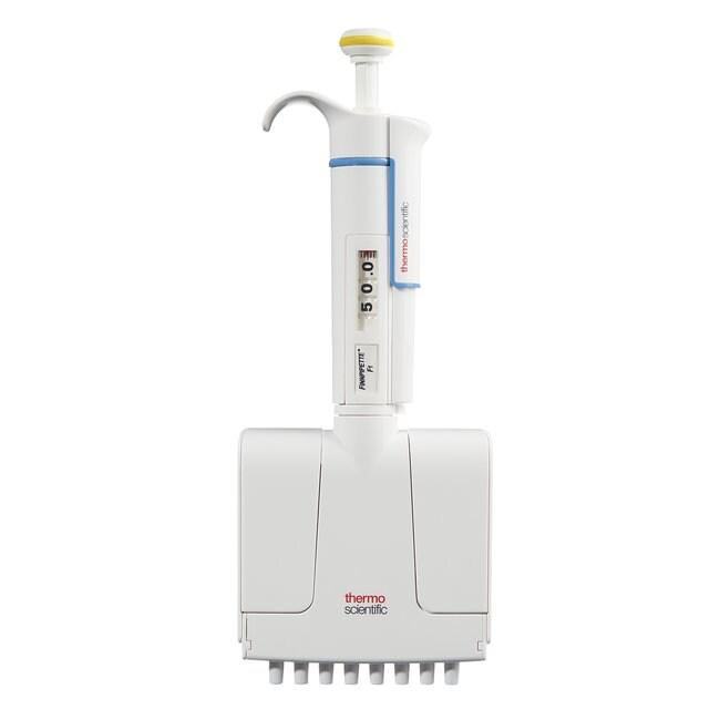 Finnpipette™ F1 Multichannel Pipette, 5 to 50 μL, 8 Channels, Yellow