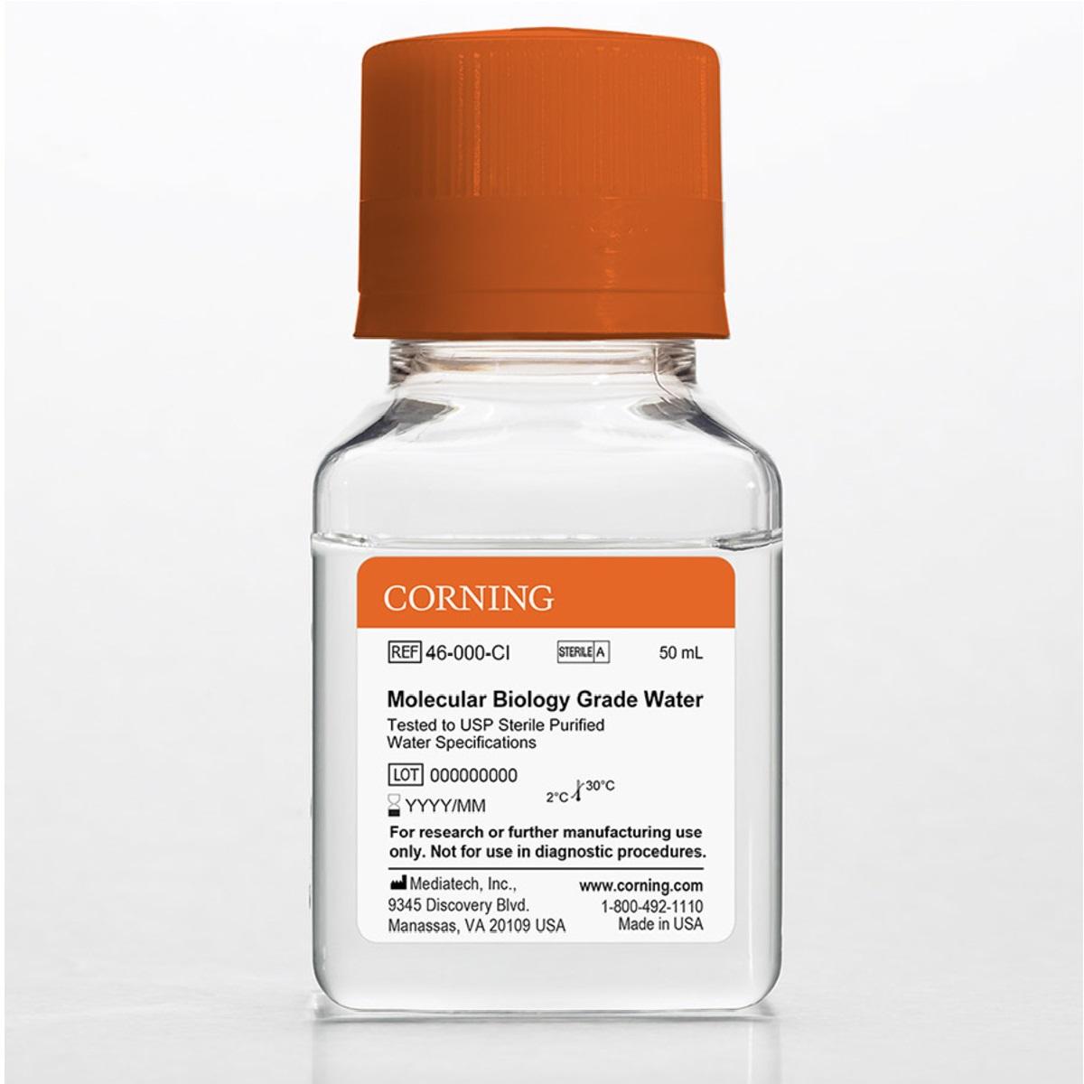 Corning® 100 mL Molecular Biology Grade Water Tested to USP Sterile Purified Water Specifications