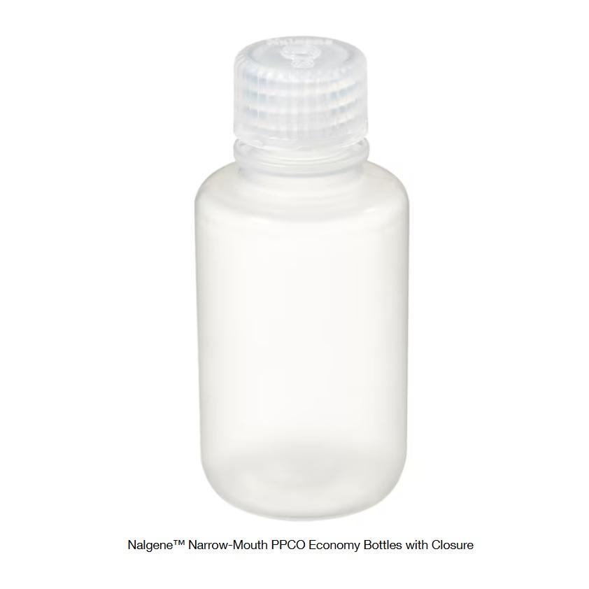 Nalgene™ Narrow-Mouth PPCO Economy Bottles with Closure, 60 mL