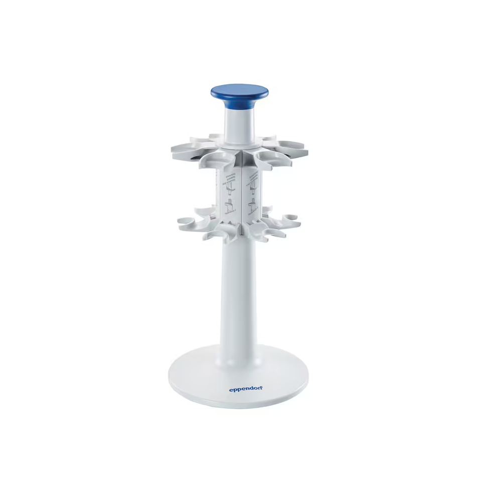 Eppendorf Pipette Carousel 2, for 6 Eppendorf Research®, Eppendorf Research® plus, Eppendorf Reference®, Eppendorf Reference® 2 or Biomaster®, additional pipette holders are optionally available