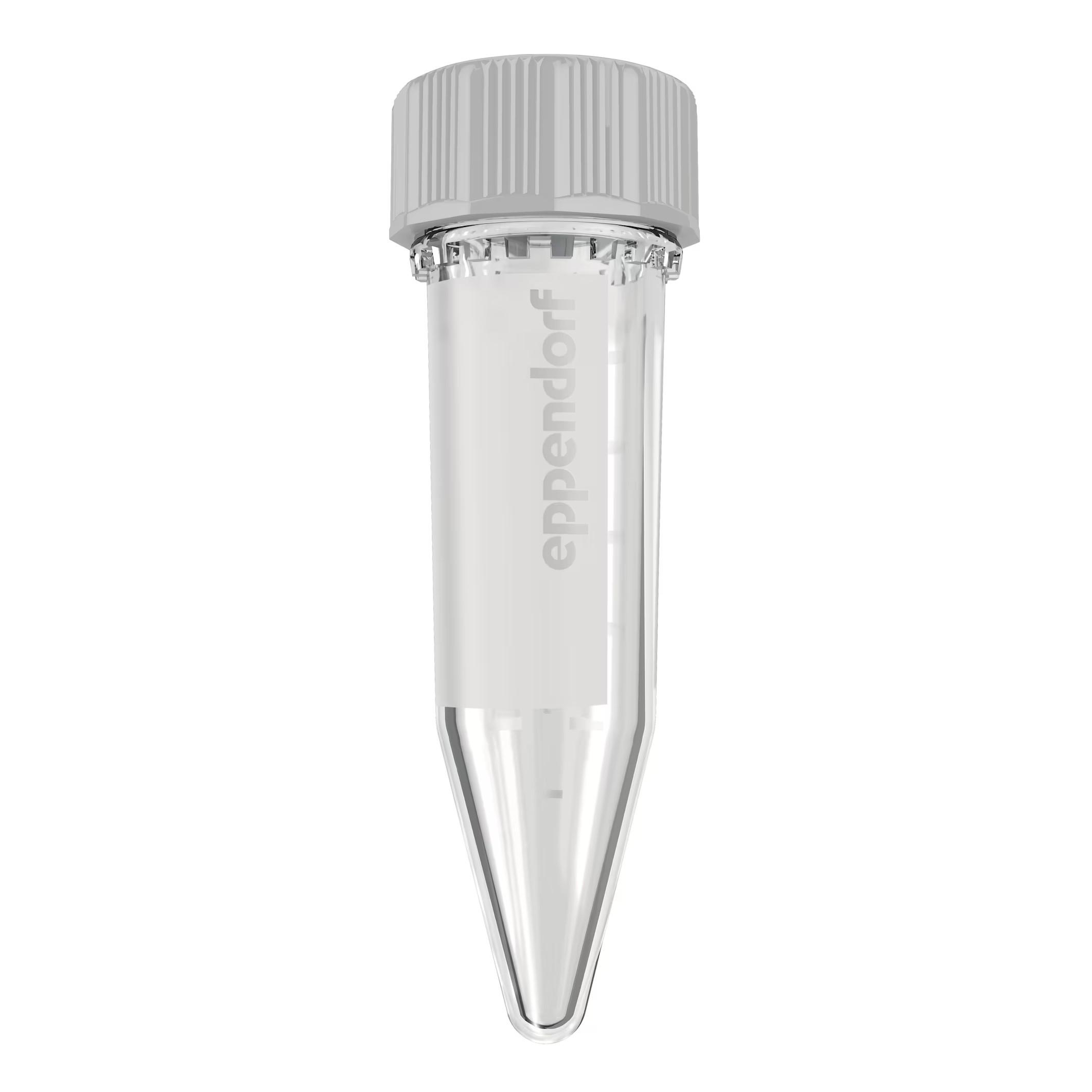 Eppendorf Tubes® 5.0 mL with screw cap, 5.0 mL, Forensic DNA Grade, colorless, 200 tubes (2 bags × 100 tubes)