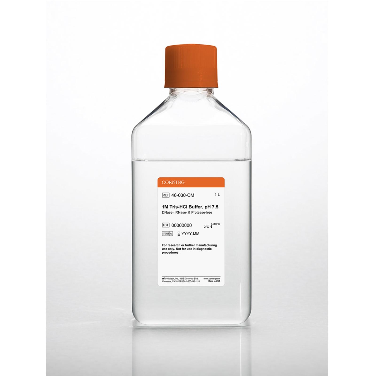 Corning® 1L 1M Tris-Hydrochloride Buffers, Liquid, 7.5 ± 0.1, RNase-/DNase- and protease-free